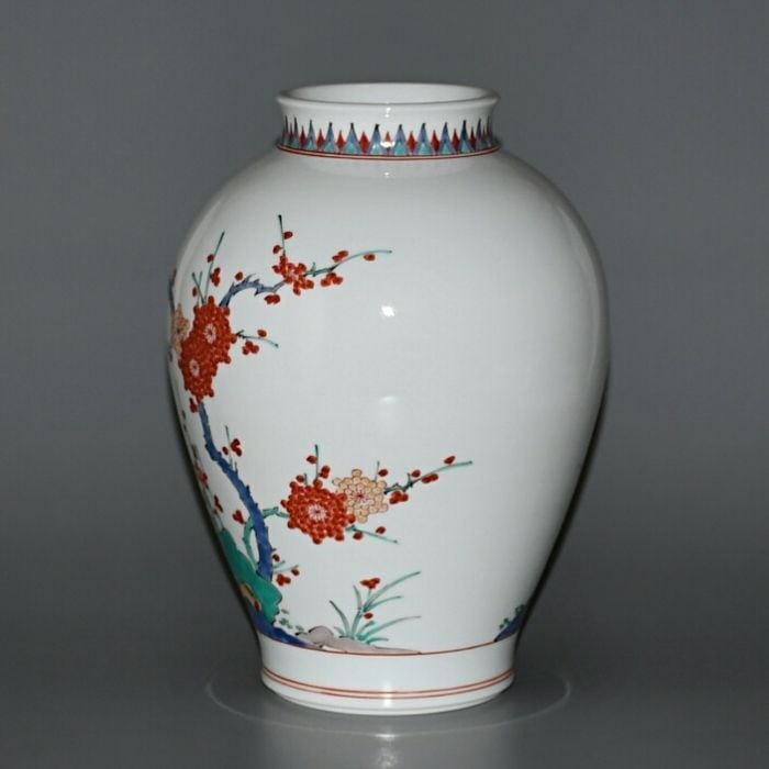 錦 花丸文 一輪生 十四代 酒井田柿右衛門 共箱 未