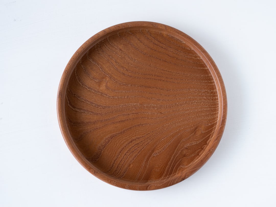 現品限り】けやき 玉杢 小さな丸盆 直径19.5cm 無塗装 | わたなべ木