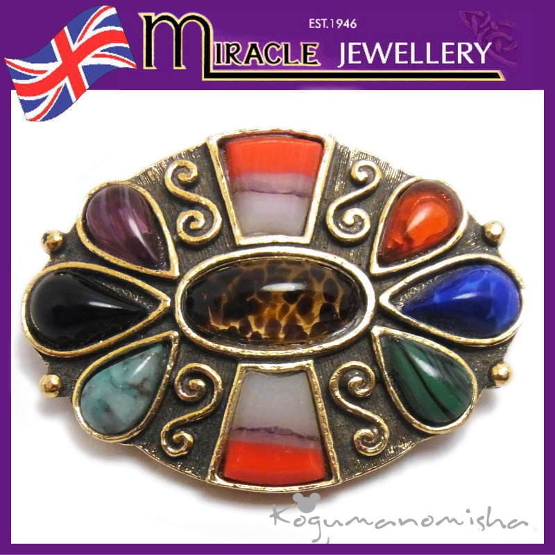 レア！！！イギリス ヴィンテージ MIRACLE社 大きなブローチ ネックレス