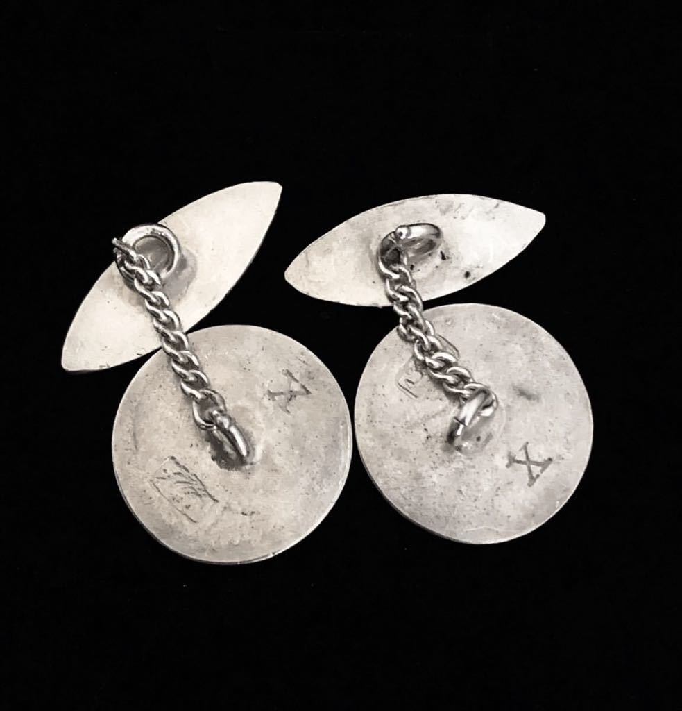 英国ビンテージ クローバー/シャムロック シルバー925 カフス ボタン