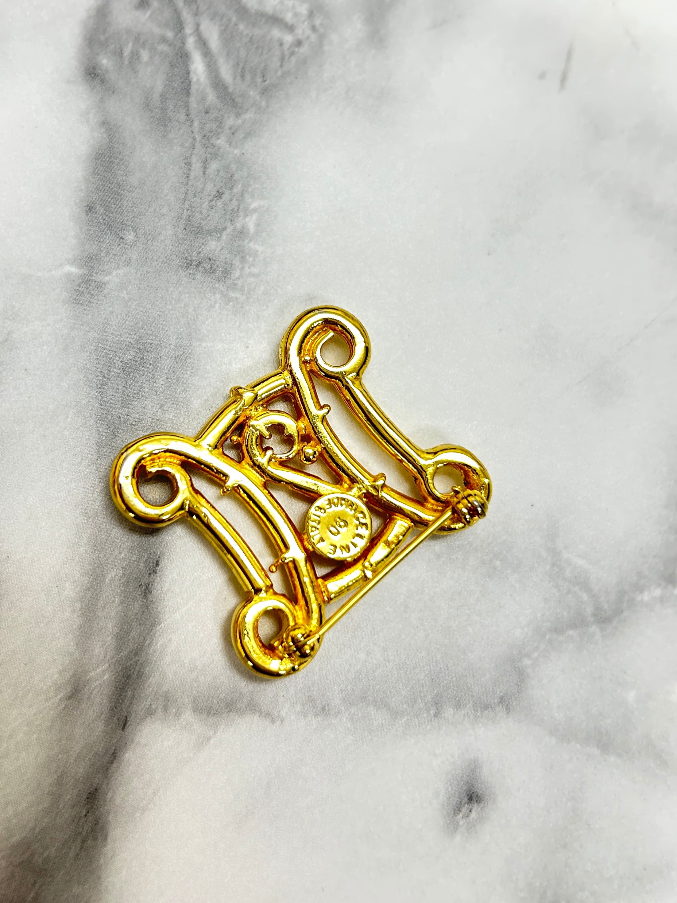 CELINE セリーヌ トリオンフ ブローチ ゴールド vintage ヴィンテージ