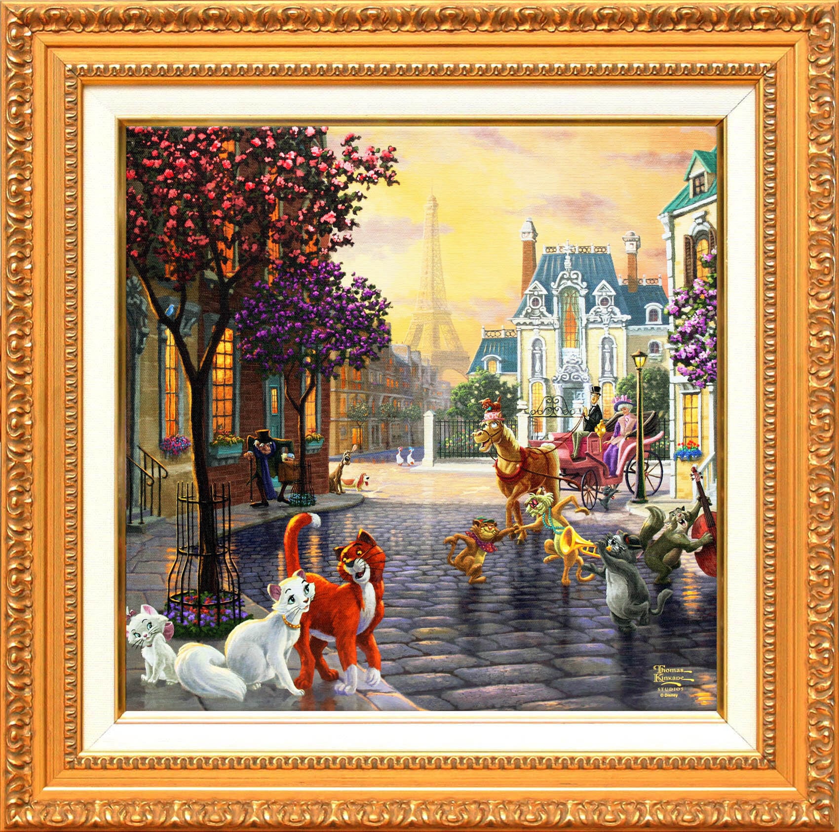 ディズニー絵画 額付き おしゃれキャット 展示用フック付キャンバス