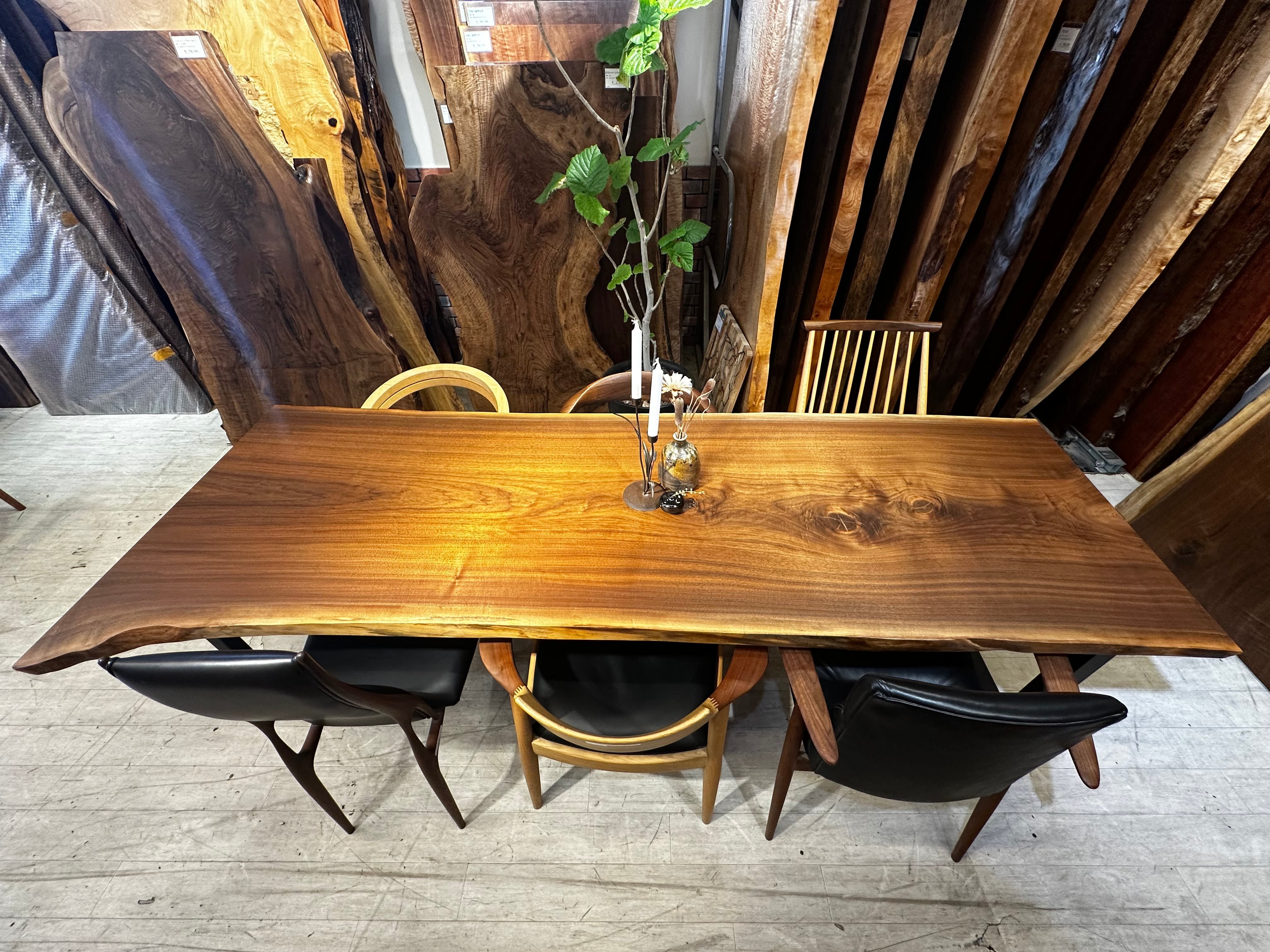 ウォールナット_2400×750-900×45_浅草本店_テーブル天板/一枚板 242309