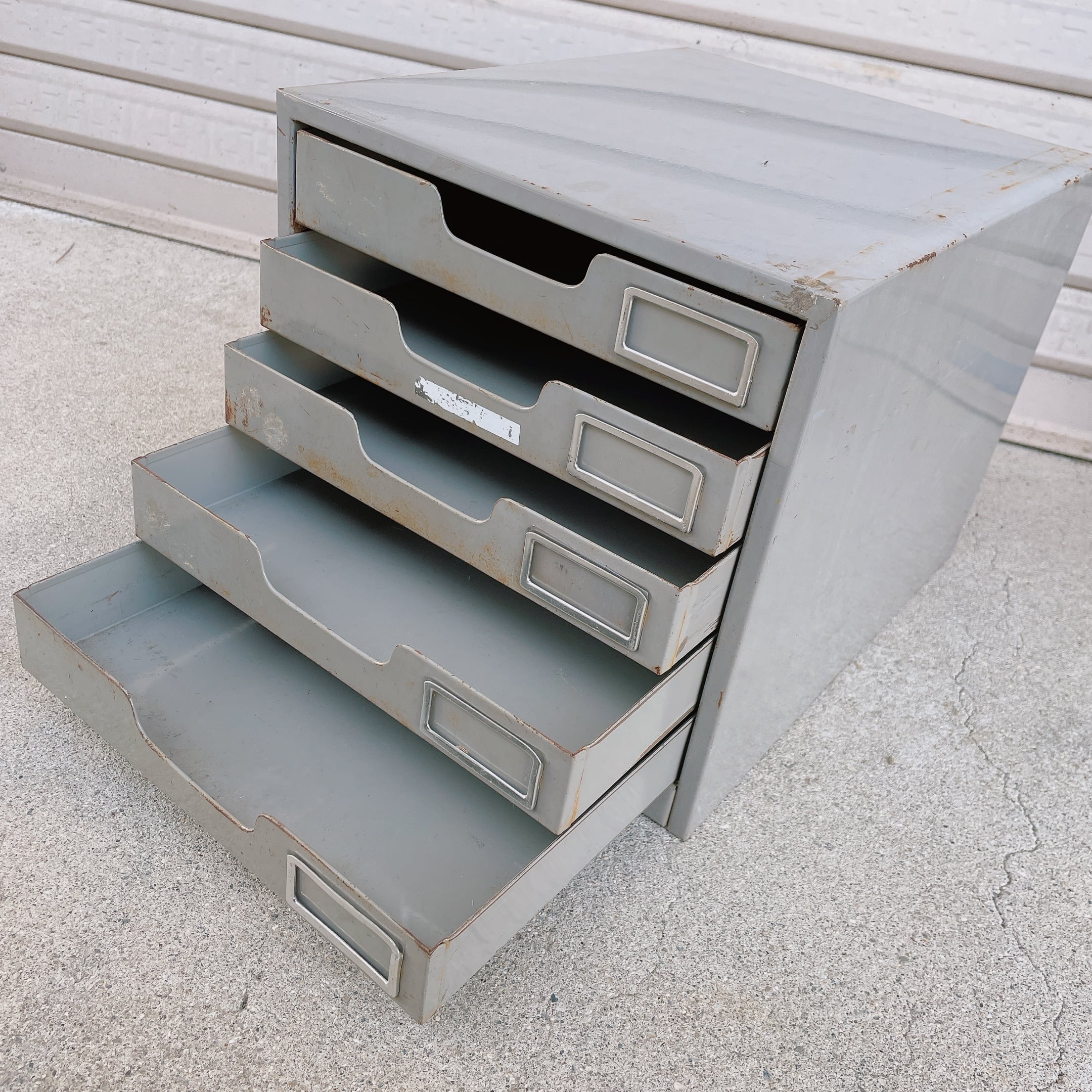 スチール レターケース 5段 シルバー 書類ケース 小引き出し | RETRO KANON