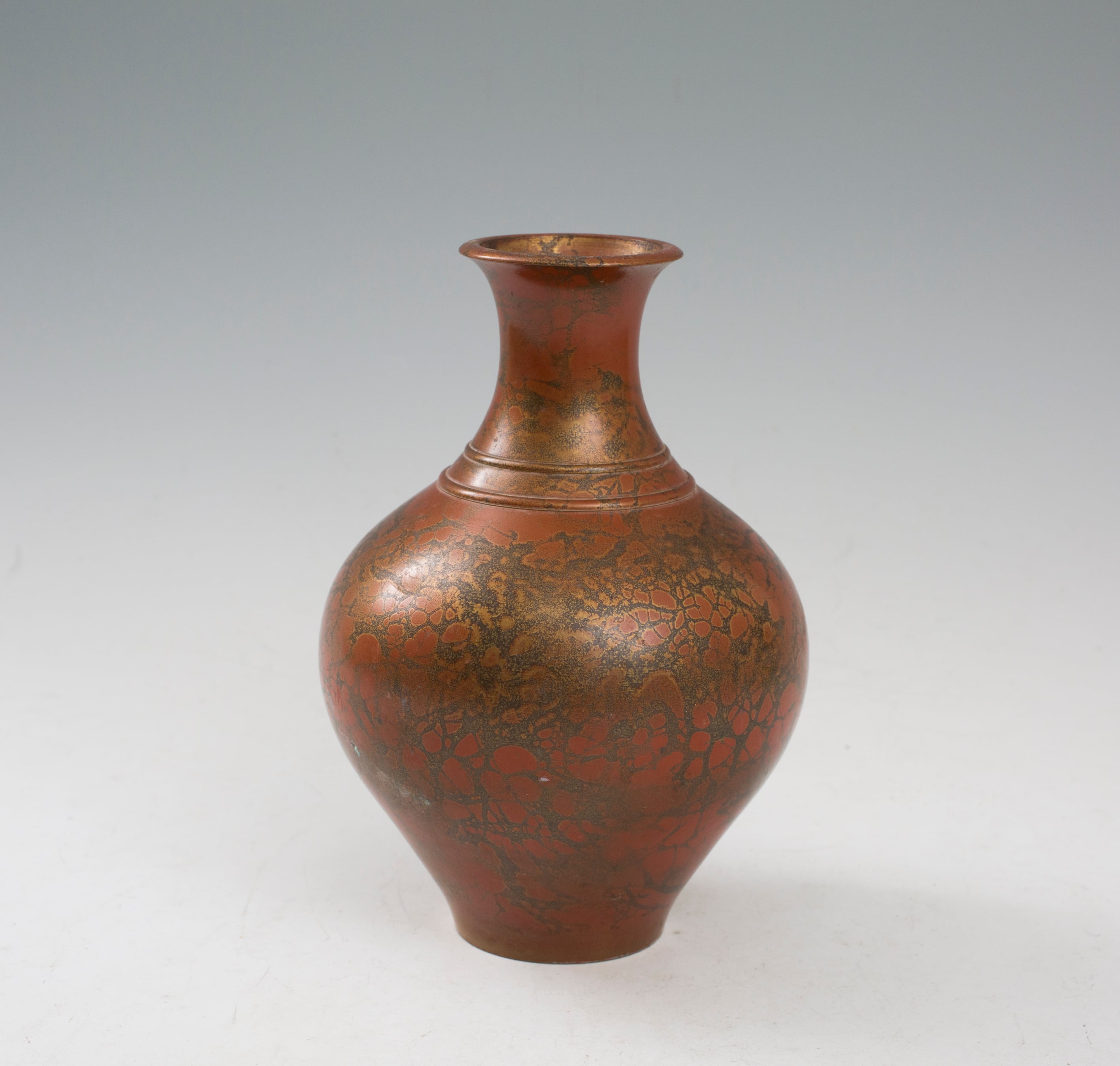 芳幸 金工 花瓶 鋳銅 銅製 高岡銅器 花入 花生 生花 在銘 銘入 銘有