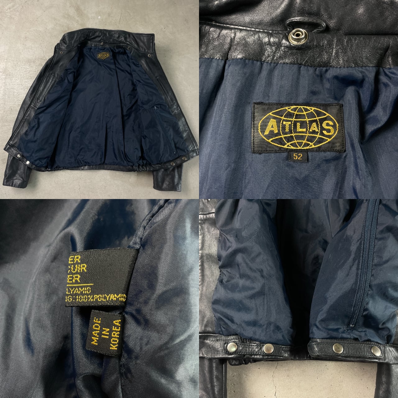 80s atlas フランス軍 フライトジャケット レザージャケット 70s-80s