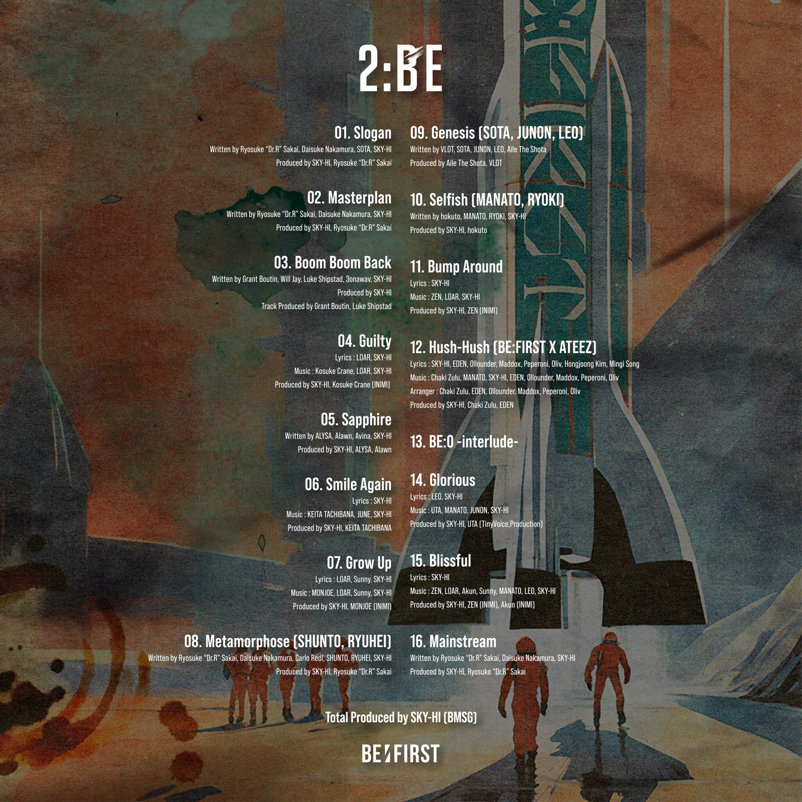 2024/08/28(水)発売 BE:FIRST 2nd Album『2:BE』トラックリスト公開