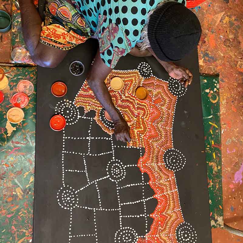 Freda Price Pitjara作 アボリジニアート Freda Price Pitjara作