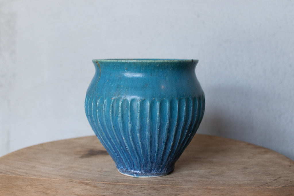 人気作家☆金澤尚宜☆てびねり青茶碗☆あよお 人気作家☆金澤尚宜☆て