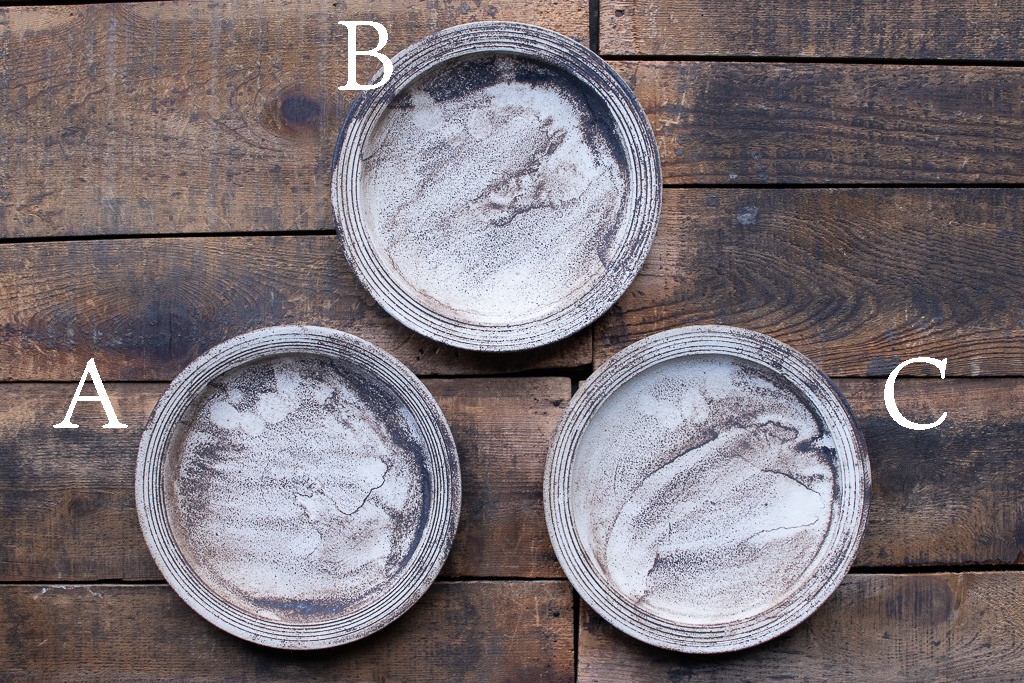 山元一真 / 錆白泥 6寸リム皿 プレート 淡海陶芸研究所 うつわ 陶芸