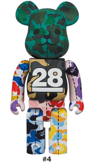 ベアブリック 迷彩柄 約28cmエイプ