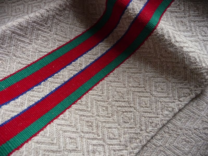 フランス アンティーク バスク織り トーション (在庫6→0) - une Belle