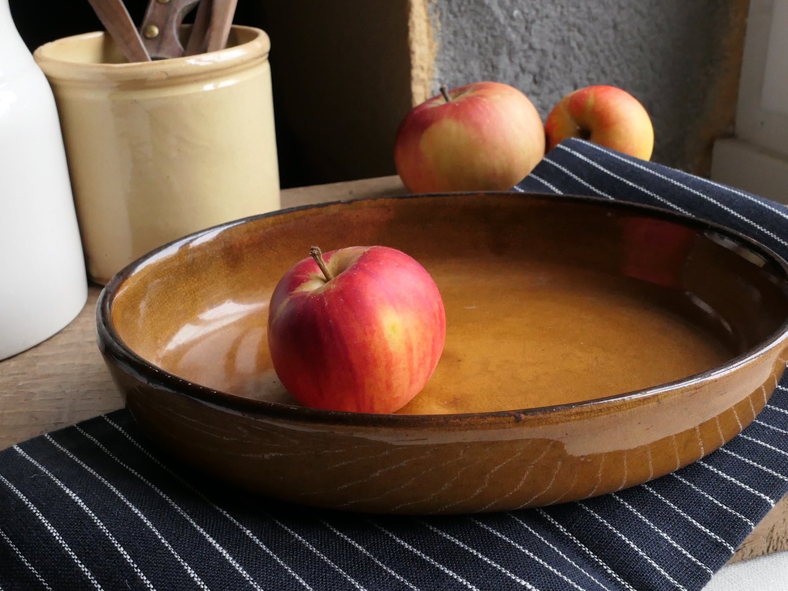 フランスアンティーク】テラコッタ製 オーバル耐熱皿 グラタン皿