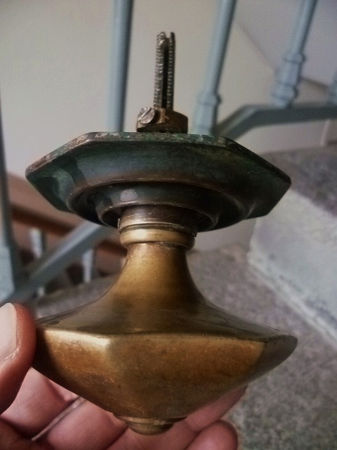 西洋アンティーク品 真鍮無垢製アンティークドアノブ 2つ組セット 西洋