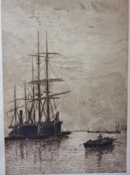 西洋骨董店 フランスアンティーク亭ベルエポック 19世紀の帆船 海景