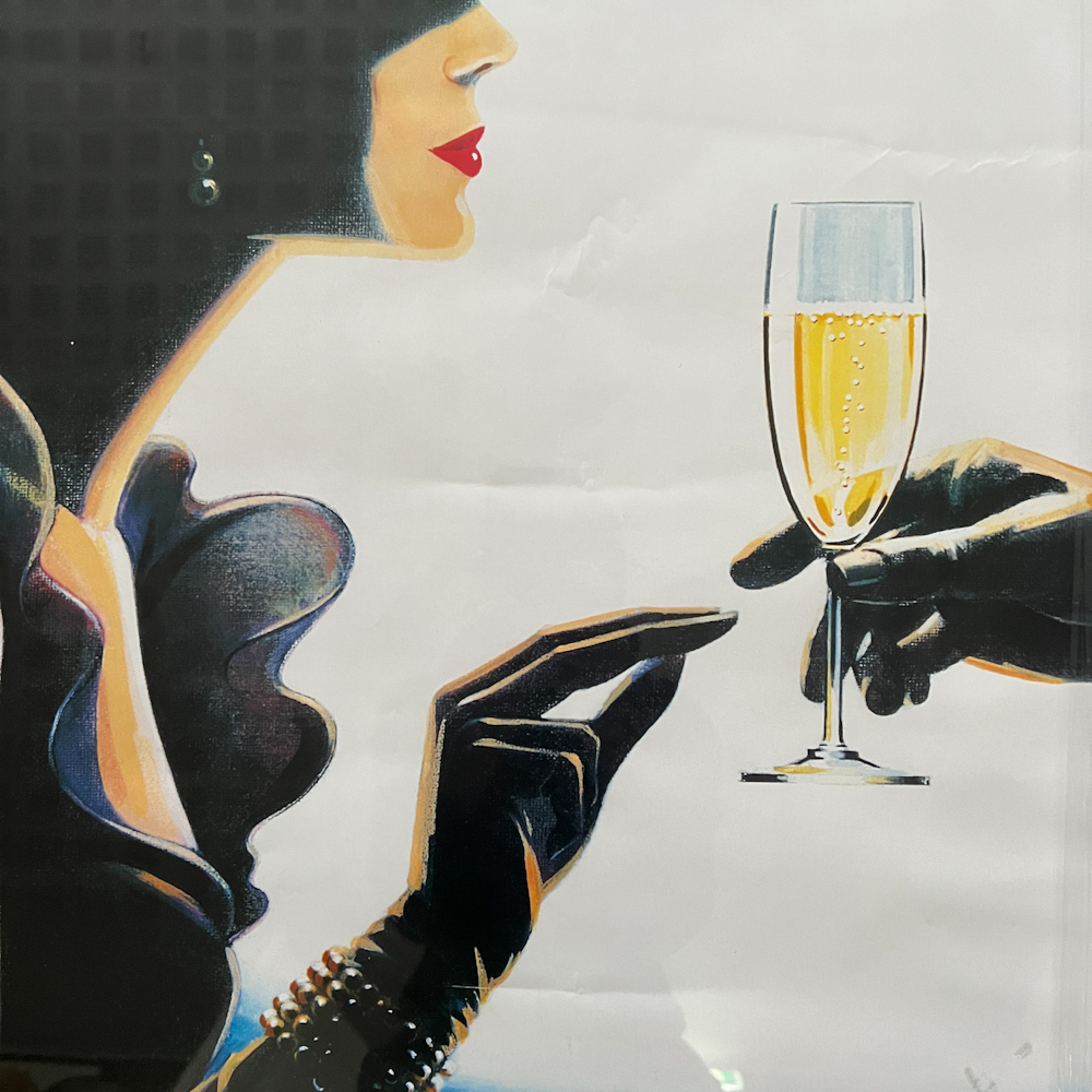 ベルビュー ヴィンテージのランスタン テタンジェ シャンパン ポスター