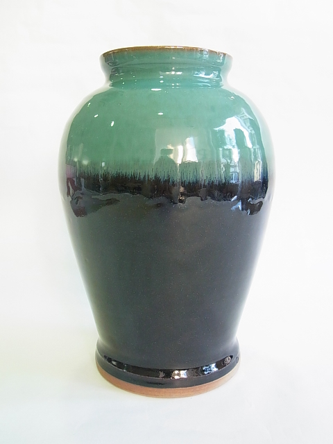 鳥取民藝牛ノ戸焼面取染め分け花瓶93