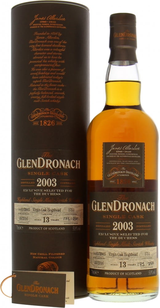 Glendronach 13 Years Old Virgin Oak Cask 1751 Exclusively for The