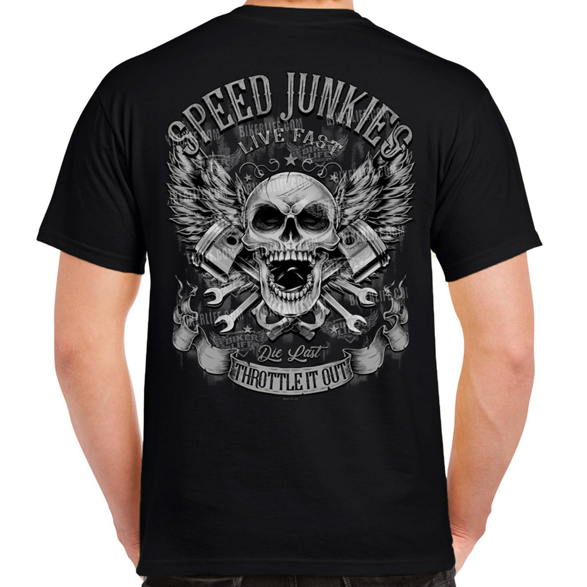 Speed Junkies Throttle It Out Skull T-Shirt – BIKER LIFE CLOTHING