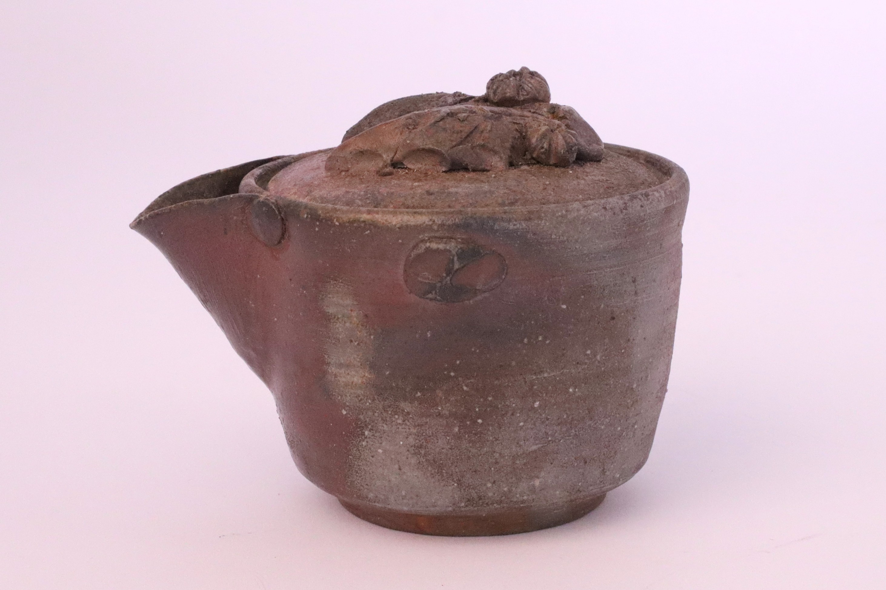 ㊳備前焼 宝瓶 登り窯 白梅 梅 うめ ウメ 手びねり 急須 ㊲備前焼 宝瓶