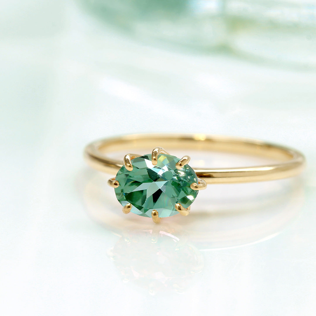 ビズー公式】グリーントルマリン コンゴ産 K18(18金)リング セパージュ