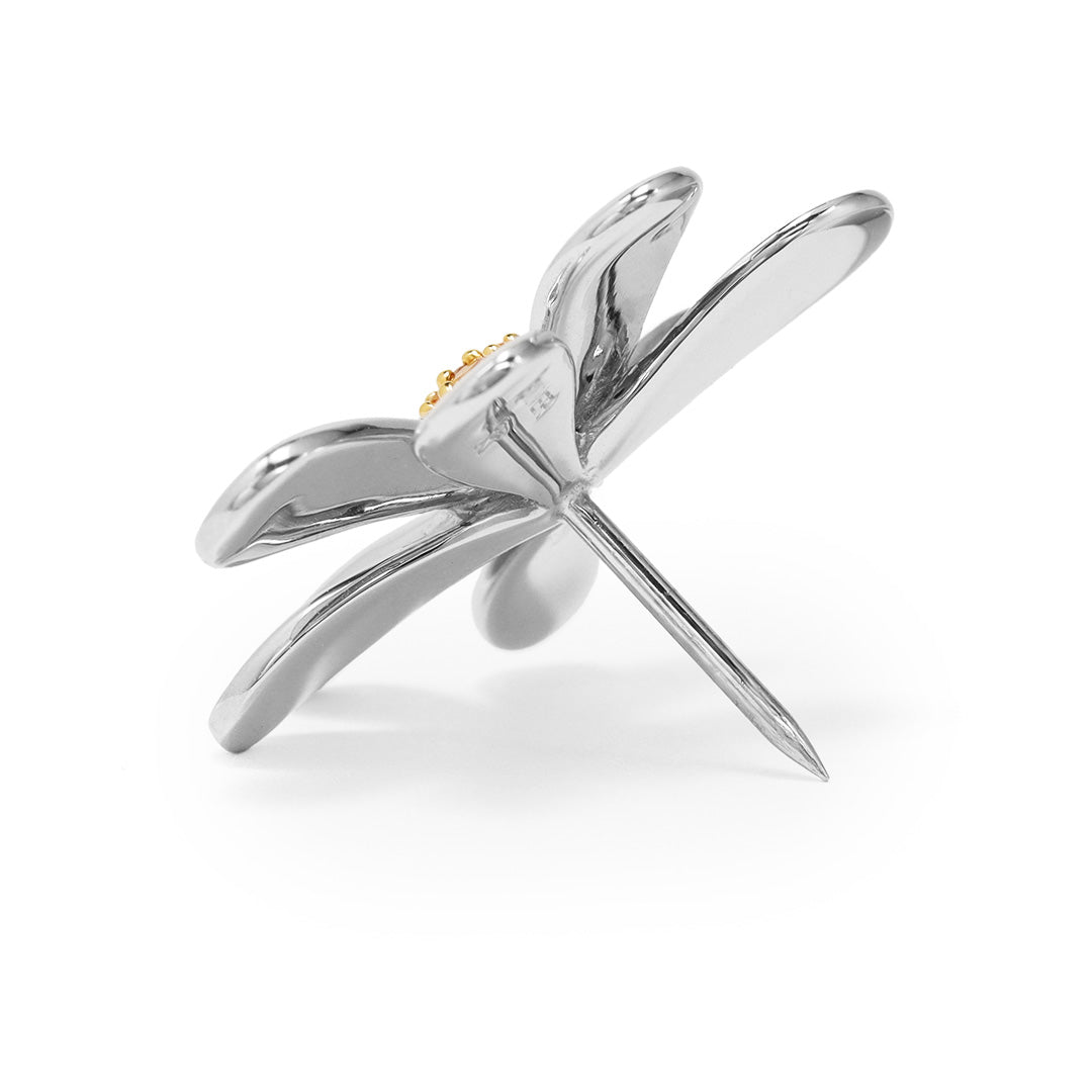 即日発送】シトリン×シルバー925ブローチ・フルール