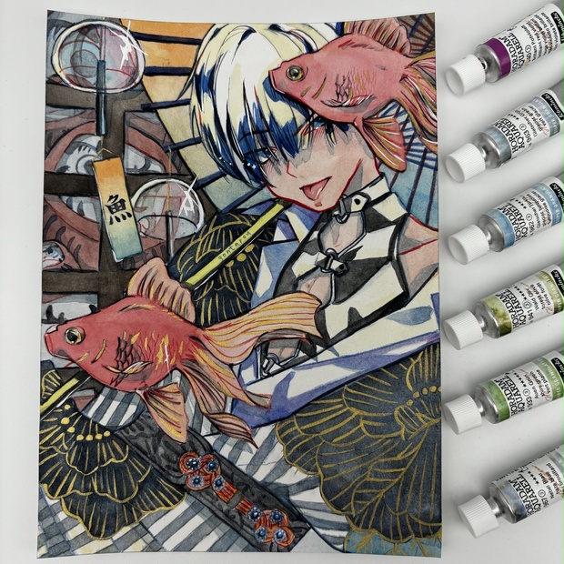 300万円です。異世界「オリジナルイラスト絵画」2L判サイズ
