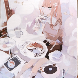 受注生産】ディスプレイボード付きrurudo直筆サイン色紙 - “FALLEN