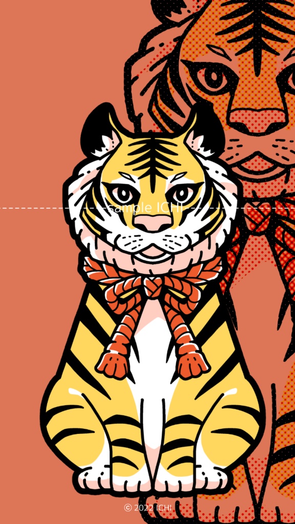 あるがままに】虎トラアクリル画ポップアートキャンバスF6号BAEZ3