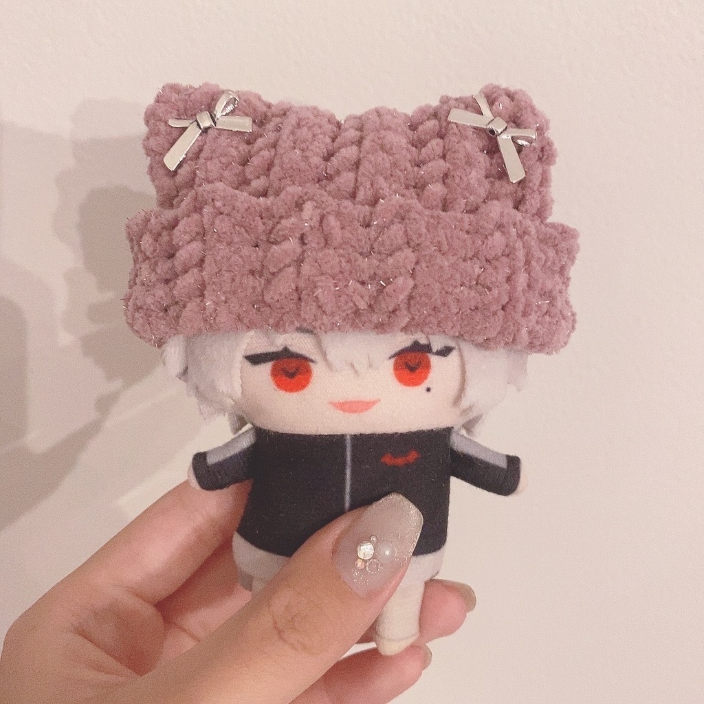 にじぱぺっと 猫耳ニット帽 セミオーダーページ ピンクキラ折り返し