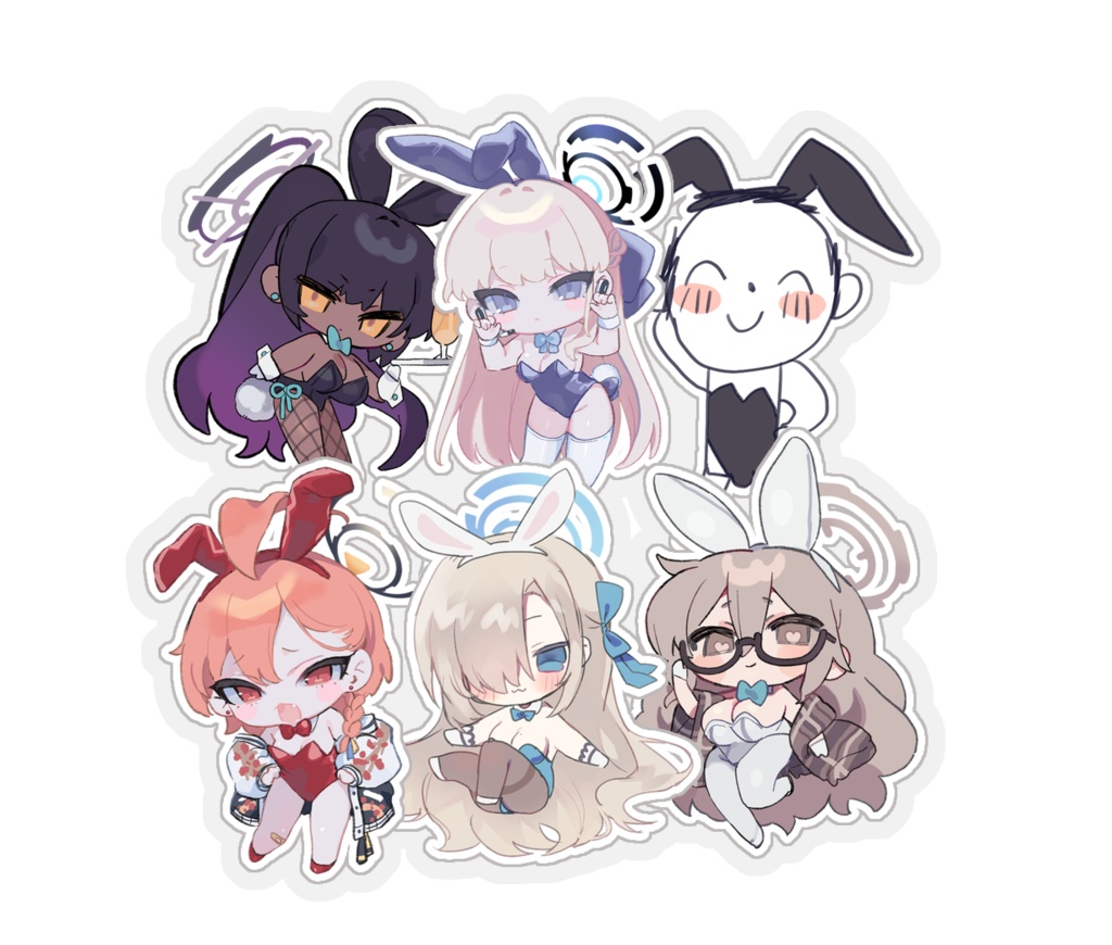 ブルアカ C&Cバニーシールセット(6種) - 虫歯治癖13日目 - BOOTH