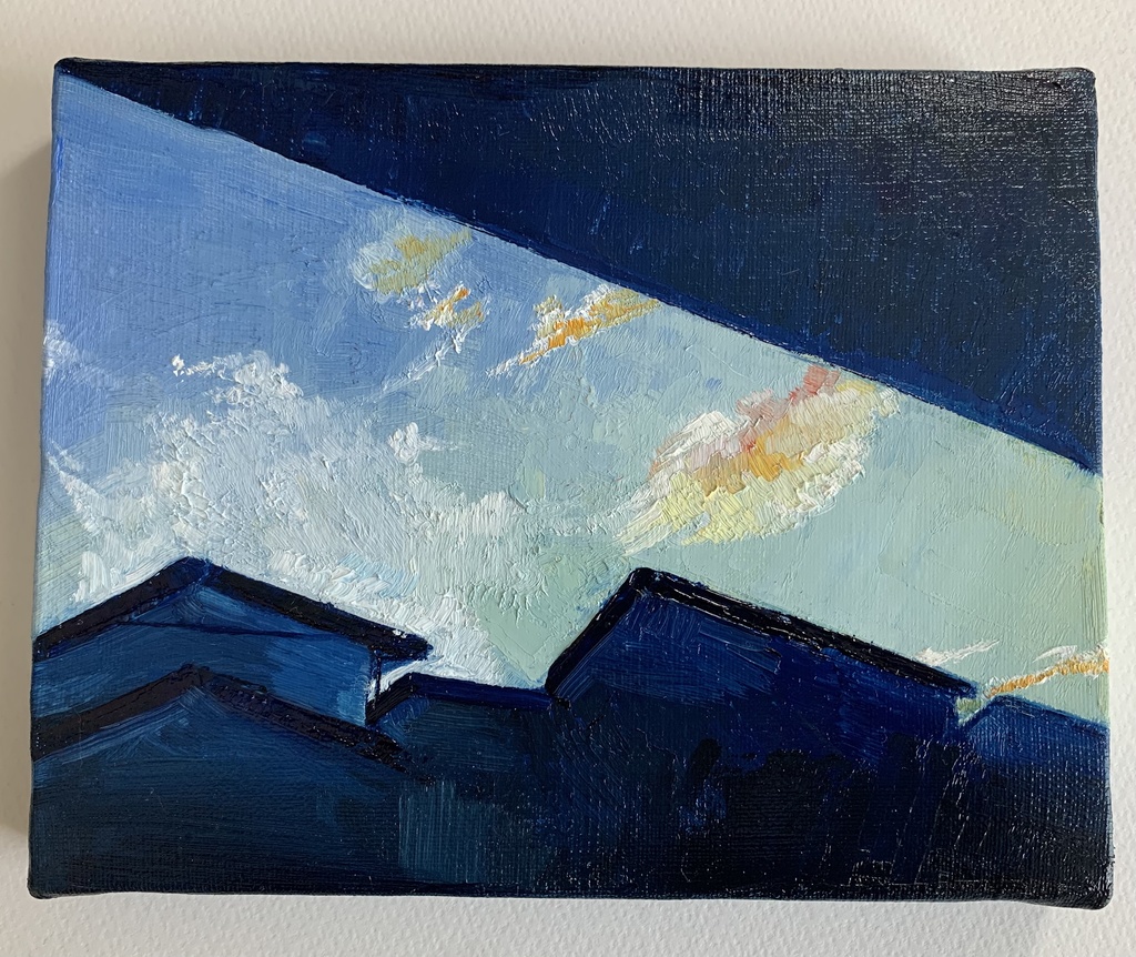 はまなすとオホーツク 油絵 F4(242×333mm)