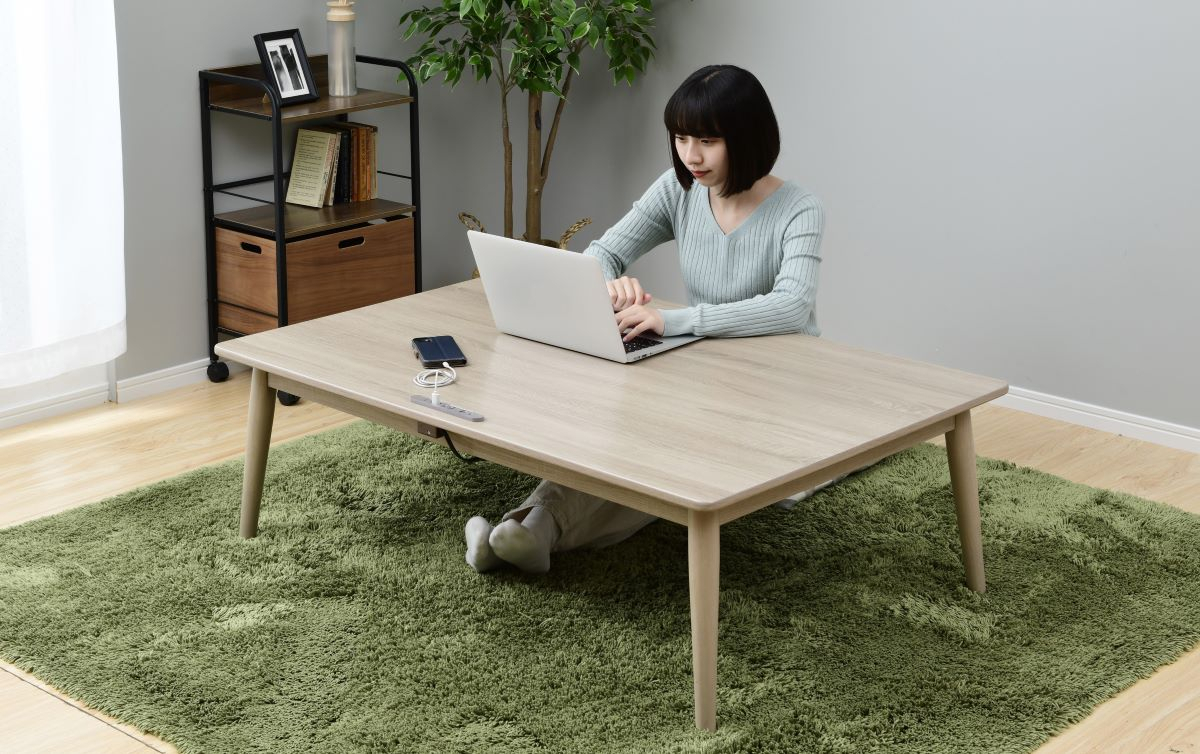 商品情報_コンセントタップ付きリビングテーブルこたつ（120×80cm