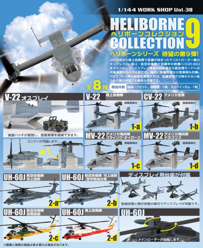 エフトイズ 1/144スケール自衛隊ヘリ7機セット エフトイズ 1/144戦闘機