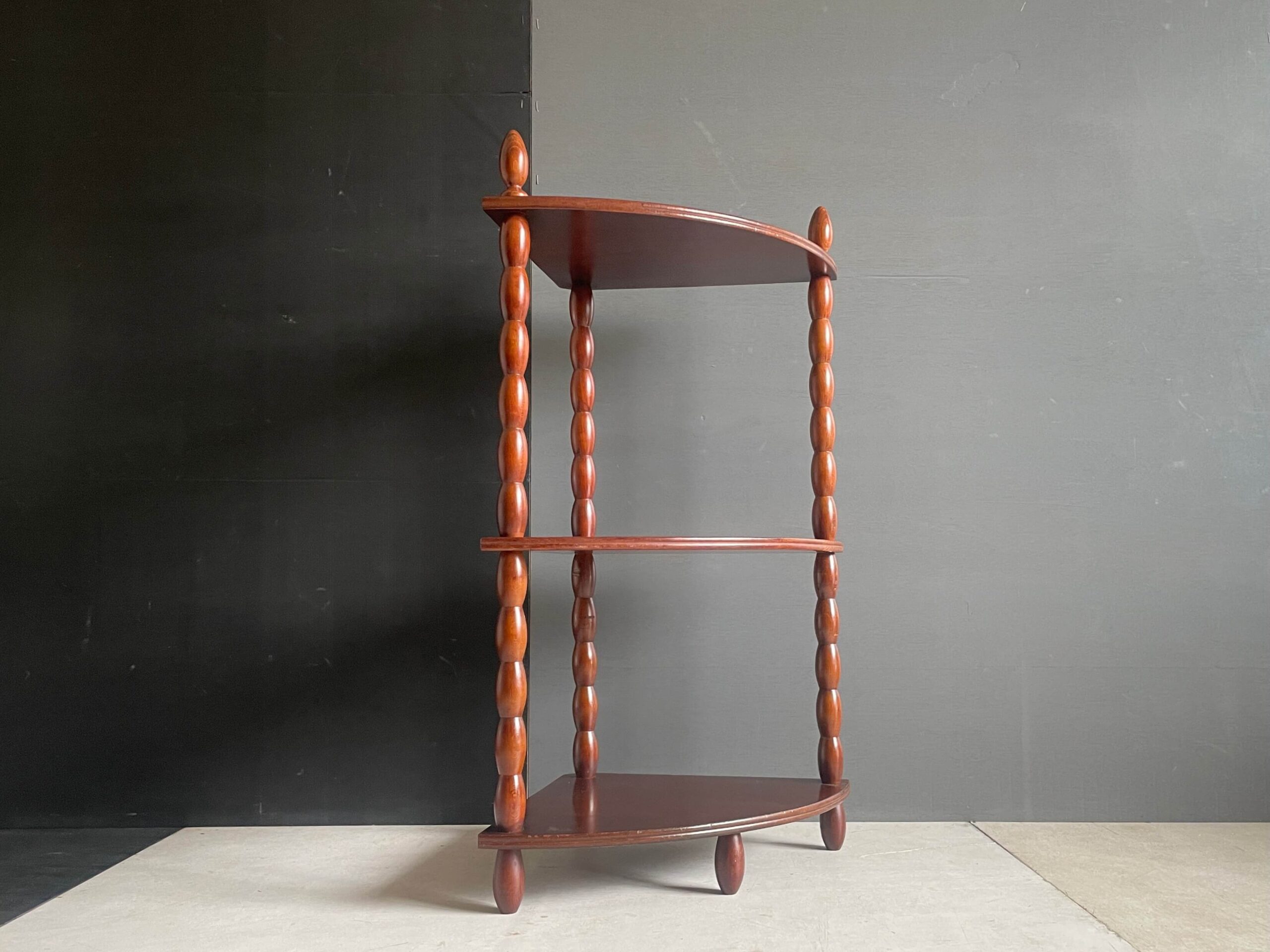 ダークブラウン 木製 コーナーシェルフ 3段 コーナーラック オープン