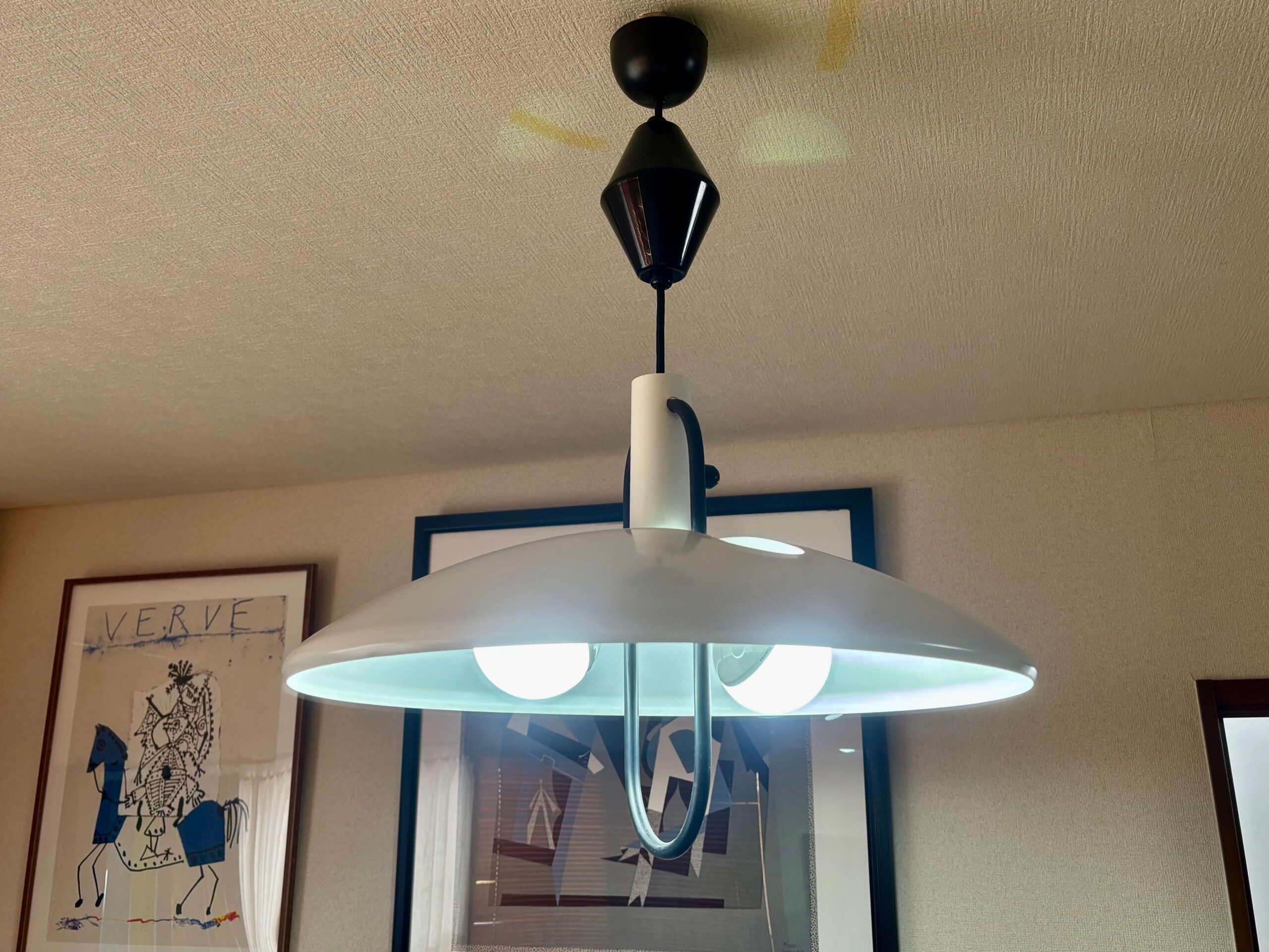 1960年代ヤマギワ・オリジナル「エッグ型ペンダントランプ