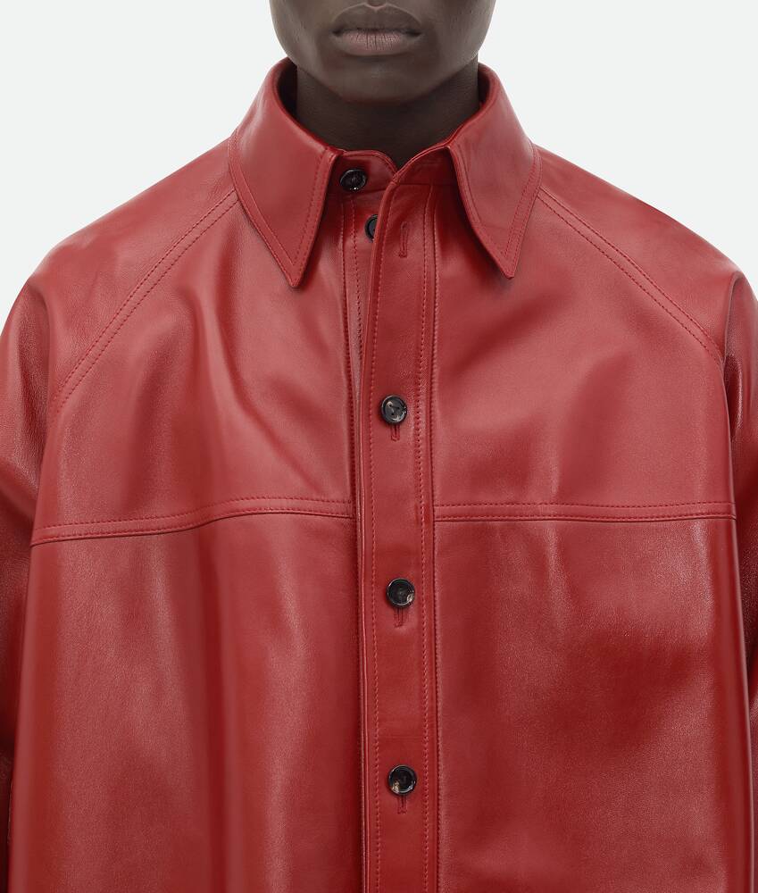 Men's Leather Oversized Blouson in Rosewood | Bottega Veneta US