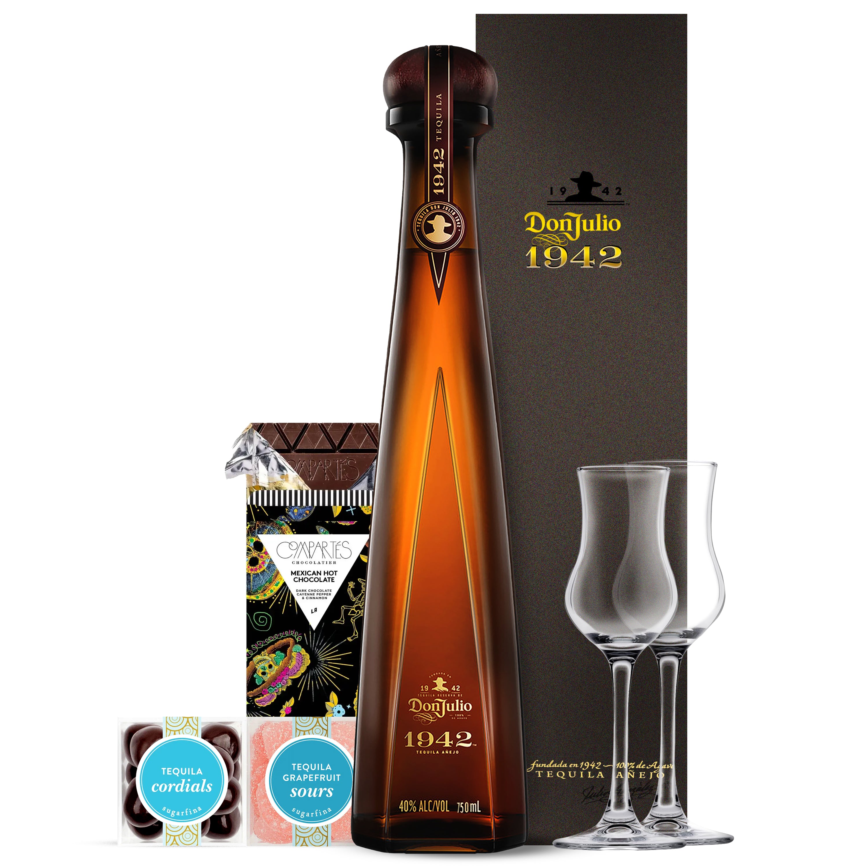 Don Julio Gift Set 1942 Anejo Edition with Glasses, Chocolate and