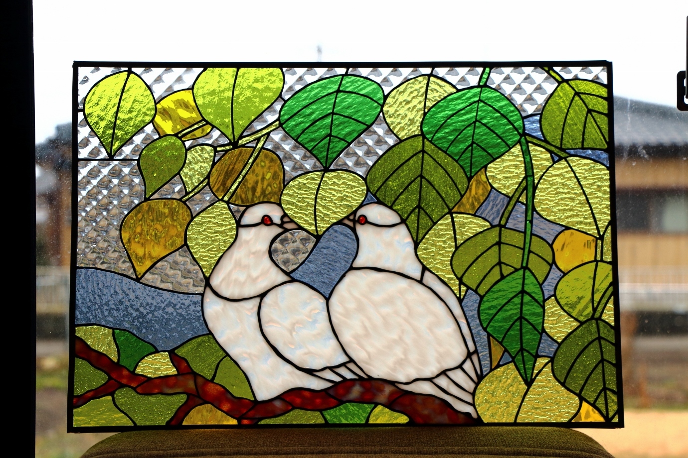 ライフォード社ステンドグラス ふくろうB梟フクロウ /グラスマスターズ