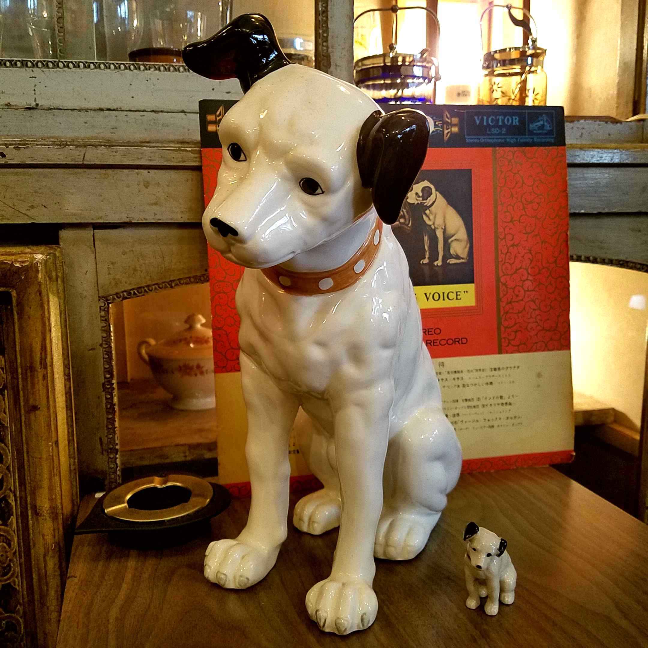 ビクター ニッパーくん アンティーク 陶器製 ビクター犬 ニッパー君 大