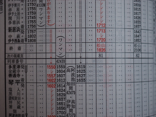 JR四国ポケット時刻表の“変化” | lp82145の雑記録
