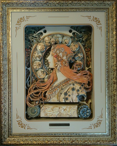 ミュシャ完成♪♪♪｜シャドーボックス教室アトリエJ の癒しの時間