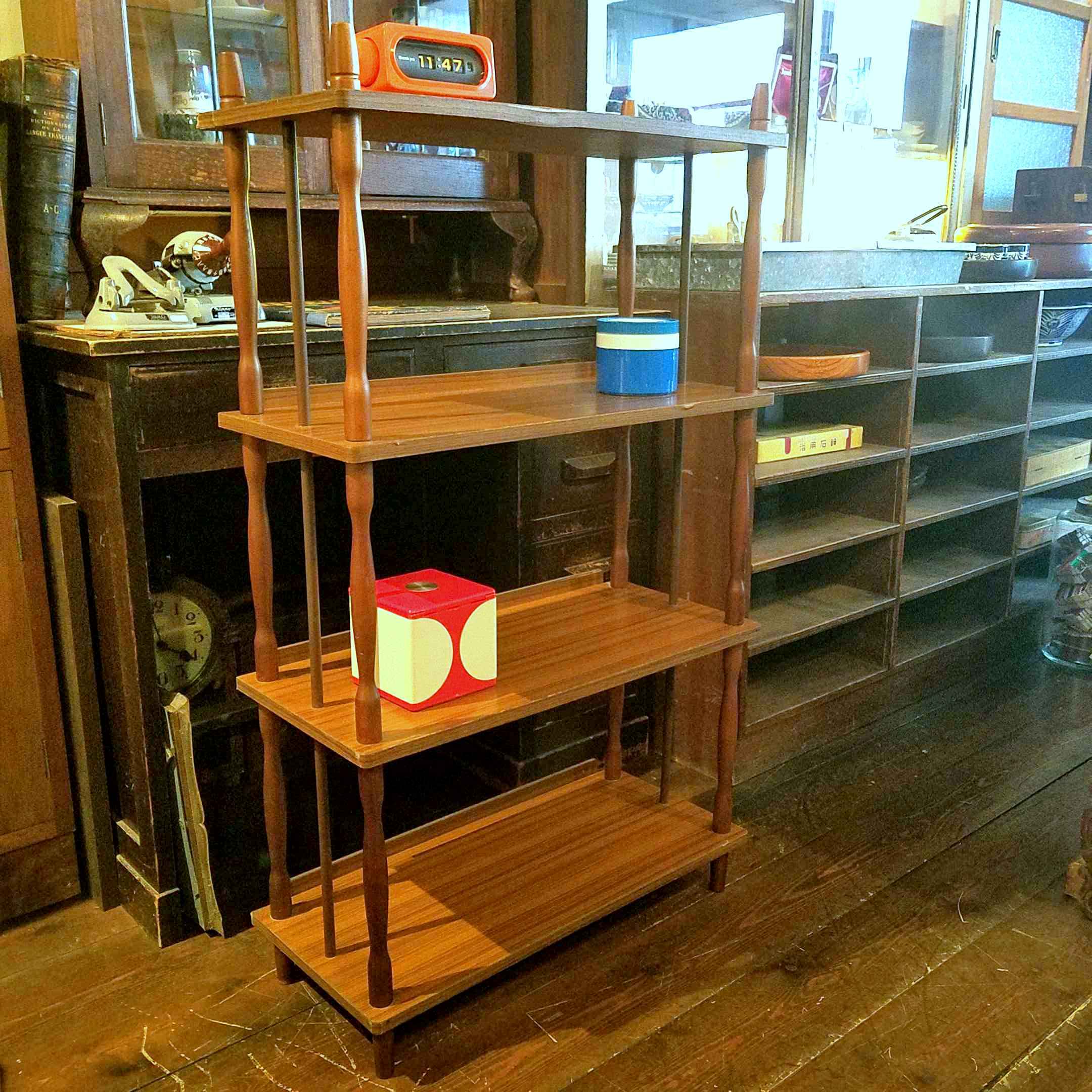 本立て 棚 シェルフ 木製 古道具 アンティーク ヴィンテージ 昭和