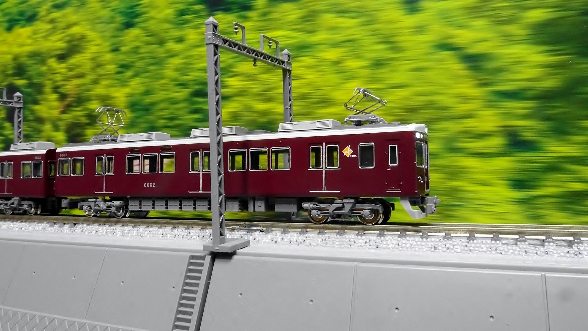 能勢電鉄6000系8両編成セット(動力付き)※6002編成各車番・ロゴ印刷済