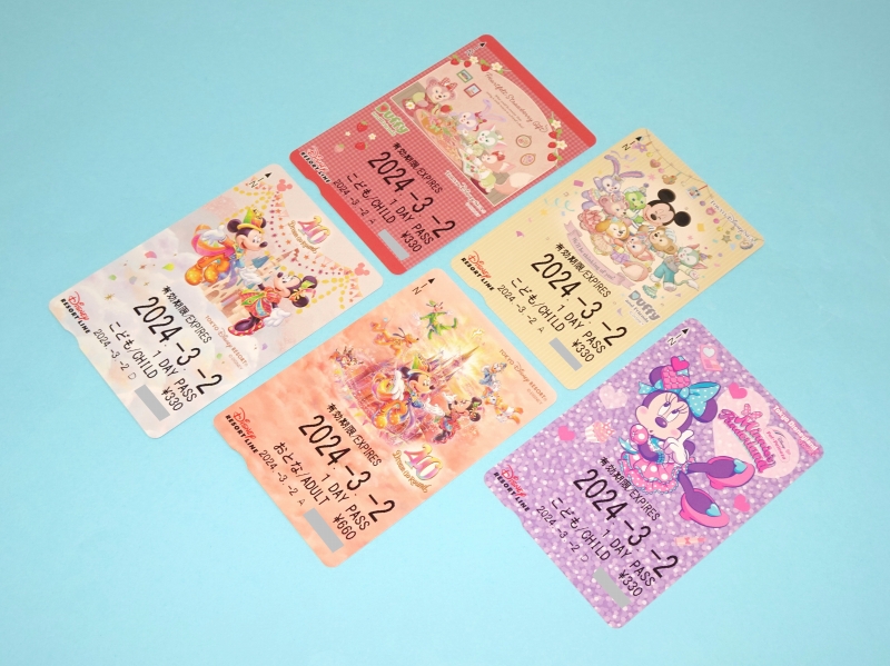 使用済】④特殊デザイン ディズニーリゾートライン 切符 パス リゾラ