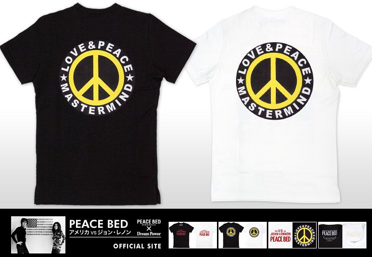 ジョン・レノン PEACE BED Tシャツ、マスターマインド日本製 マスター