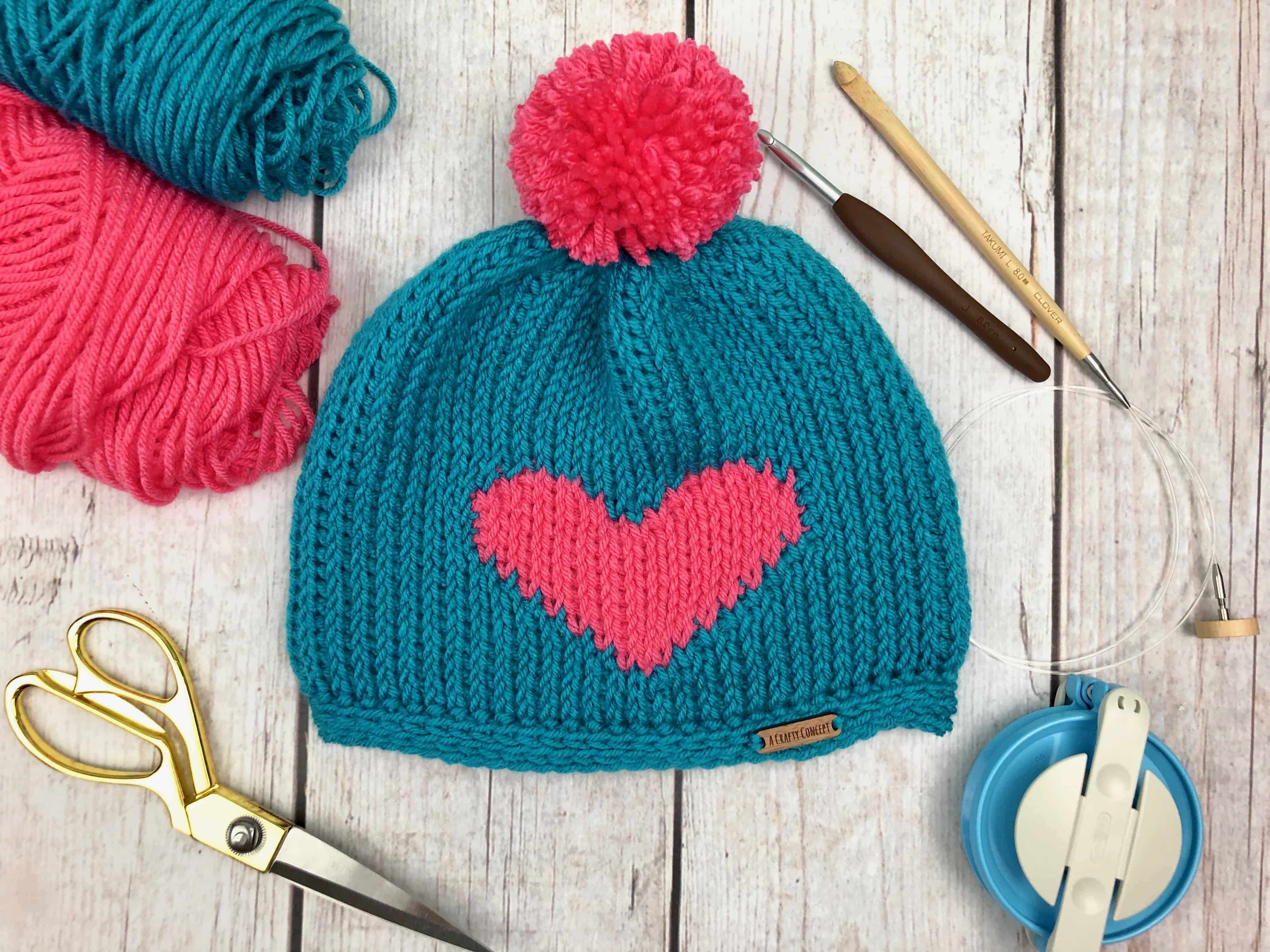 Tunisian Heart Beanie by A Crafty Concept – Clover Needlecraft