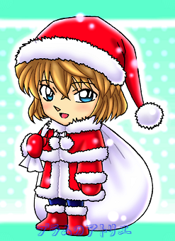 名探偵コナン ポスター クリスマス 灰原哀 BJ1034🐳色鉛筆でコナン