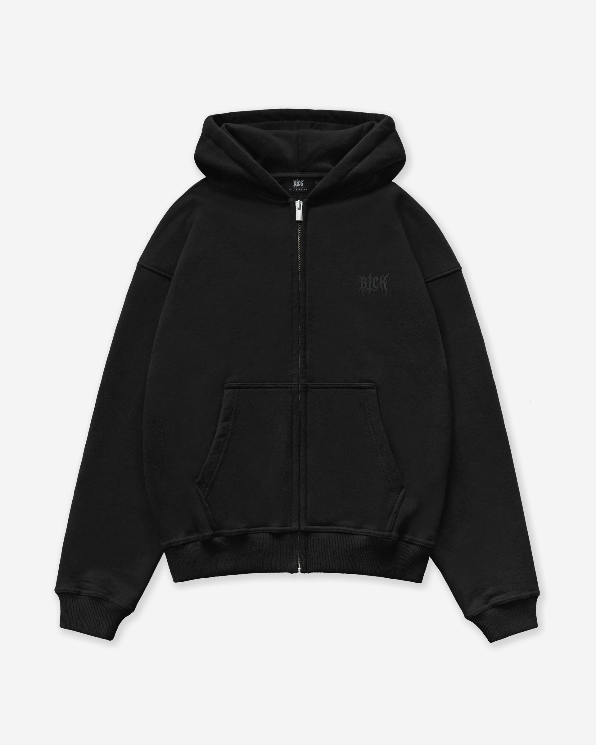 White Skull Black Zip Hoodie