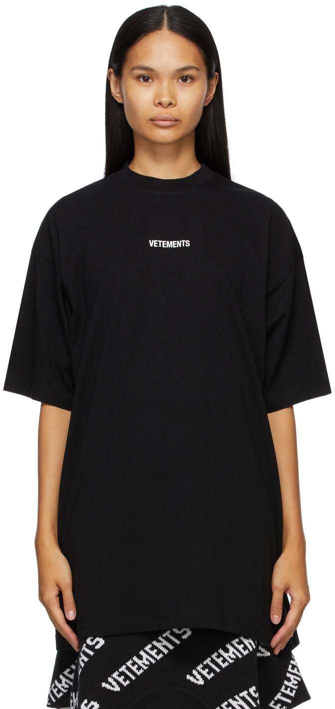 VETEMENTS Black Logo Patch T-Shirt – BlackSkinny
